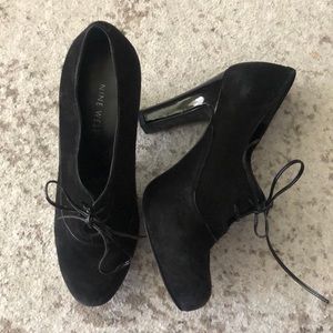 Women’s Black Suede Heels, 6.5